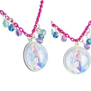 Set of 2 Disney Frozen Elsa Anna Necklaces